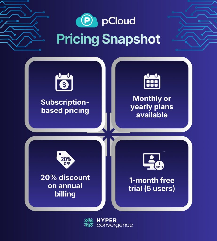 pCloud Pricing Snapshot 